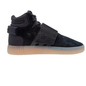 👽 Adidas Tubular Invader Black Suede Sneaker AFO Compatible Sz 39 / 8